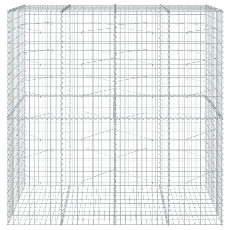 Kosz gabionowy z pokrywą, 200x100x200 cm, galwanizowane żelazo