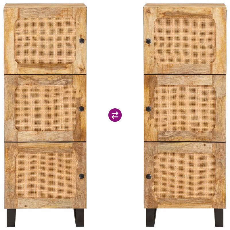 Highboard z drzwiami Brązowy 90 x 33 x 75 cm Drewno z mango