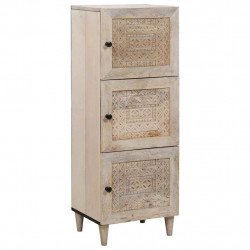 Highboard Biały 40 x 33 x 110 cm lite drewno mango