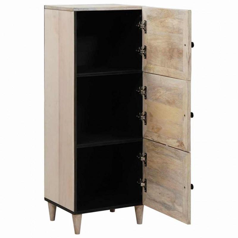 Highboard Biały 40 x 33 x 110 cm lite drewno mango