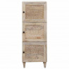 Highboard Biały 40 x 33 x 110 cm lite drewno mango