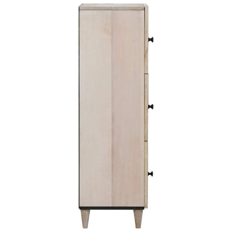 Highboard Biały 40 x 33 x 110 cm lite drewno mango