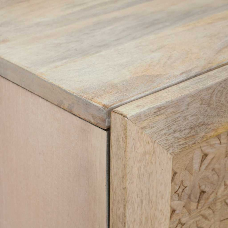 Highboard Biały 40 x 33 x 110 cm lite drewno mango