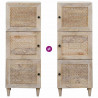 Highboard Biały 40 x 33 x 110 cm lite drewno mango
