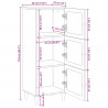Highboard Biały 40 x 33 x 110 cm lite drewno mango