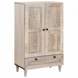 Highboard Biały 60 x 33 x 100 cm lite drewno mango