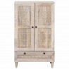 Highboard Biały 60 x 33 x 100 cm lite drewno mango