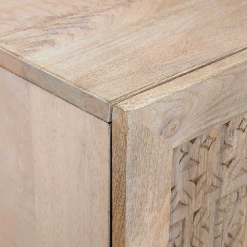 Highboard Biały 60 x 33 x 100 cm lite drewno mango