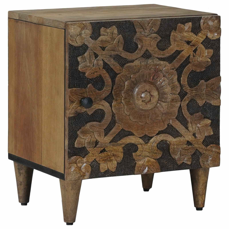 Szafka Nocna 2 pcs Brązowy 40 x 33,5 x 46 cm Drewno z mango