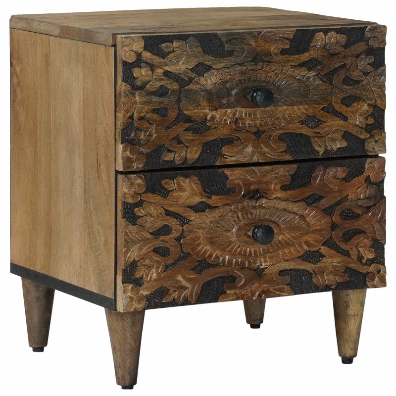 Szafka Nocna 2 pcs Brązowy 40 x 33,5 x 46 cm Drewno z mango