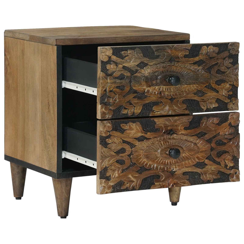 Szafka Nocna 2 pcs Brązowy 40 x 33,5 x 46 cm Drewno z mango