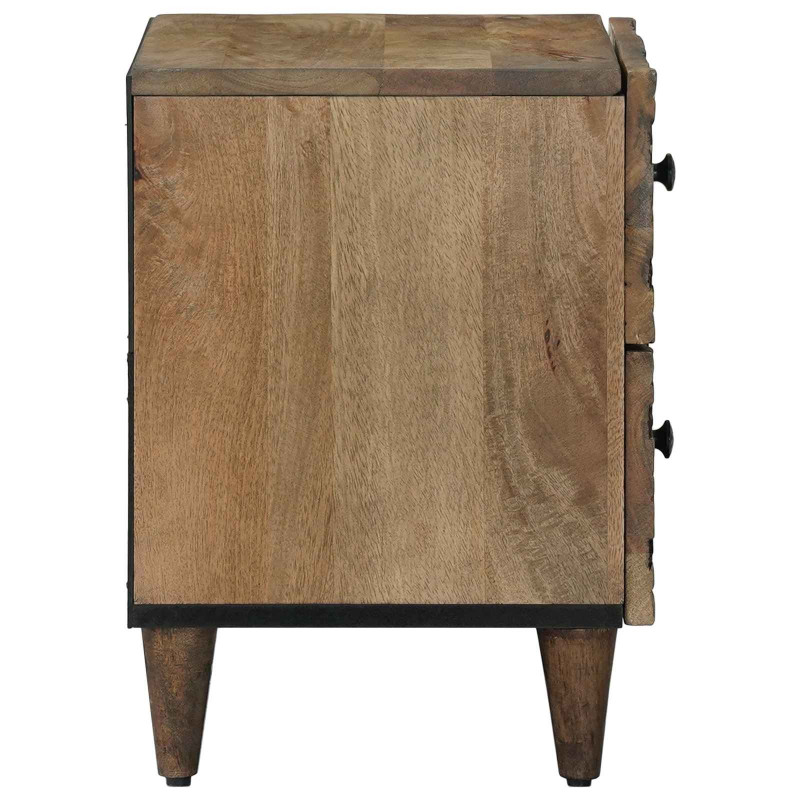 Szafka Nocna 2 pcs Brązowy 40 x 33,5 x 46 cm Drewno z mango