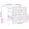 Szafka Nocna 2 pcs Brązowy 40 x 33,5 x 46 cm Drewno z mango