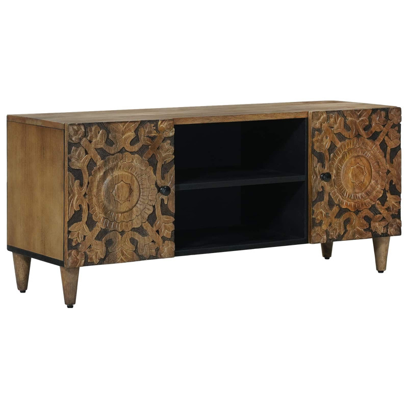 Szafka pod telewizor Brązowy 105 x 33,5 x 46 cm Drewno z mango