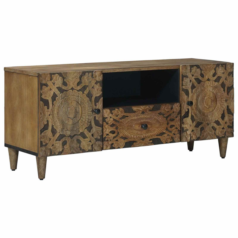 Szafka pod telewizor Brązowy 105 x 33,5 x 46 cm Drewno z mango