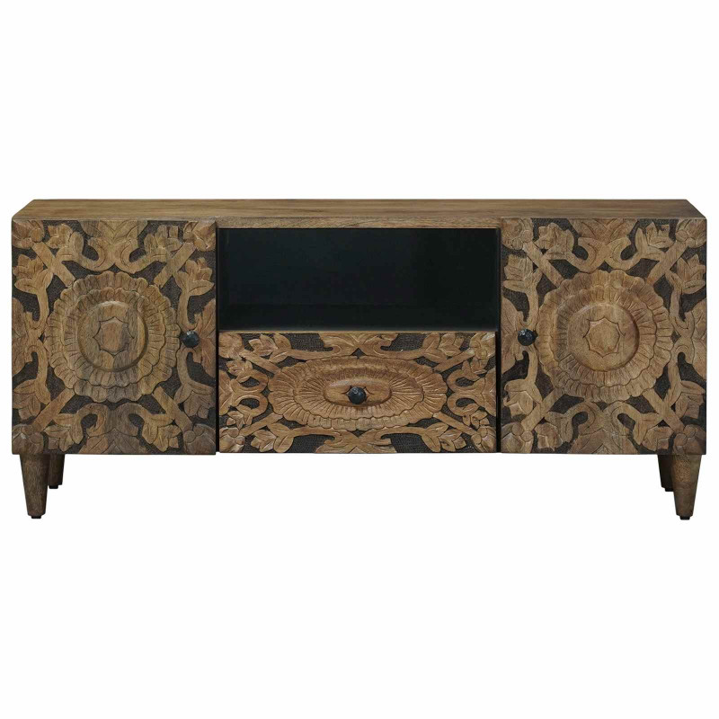 Szafka pod telewizor Brązowy 105 x 33,5 x 46 cm Drewno z mango