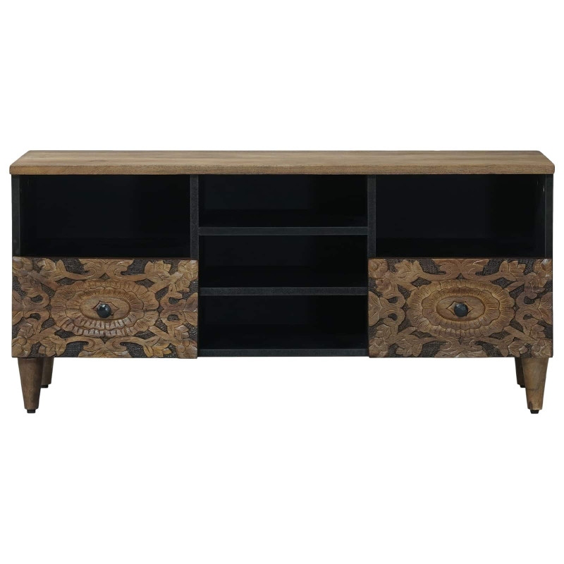 Szafka pod telewizor Brązowy 100 x 33,5 x 46 cm Drewno z mango