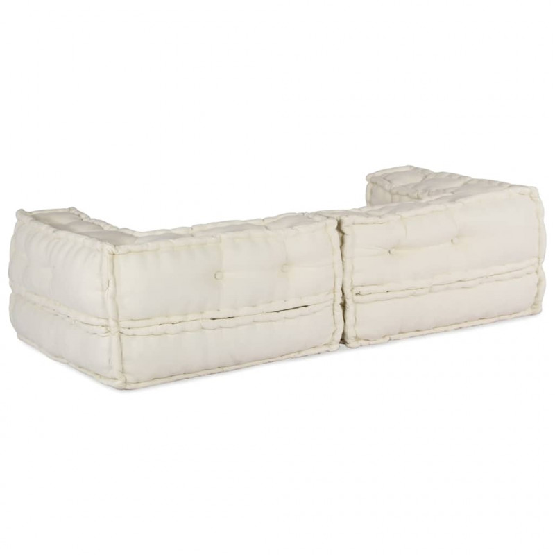 2-osobowa sofa modułowa Kremowy 140x70x36 Tkanina