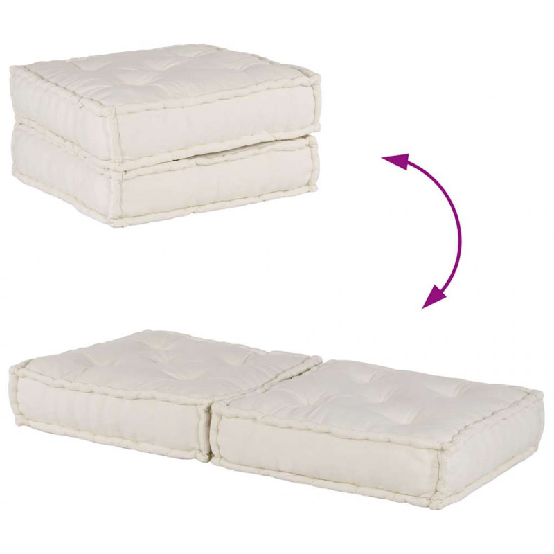 2-osobowa sofa modułowa Kremowy 140x70x36 Tkanina