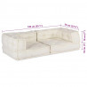 2-osobowa sofa modułowa Kremowy 140x70x36 Tkanina