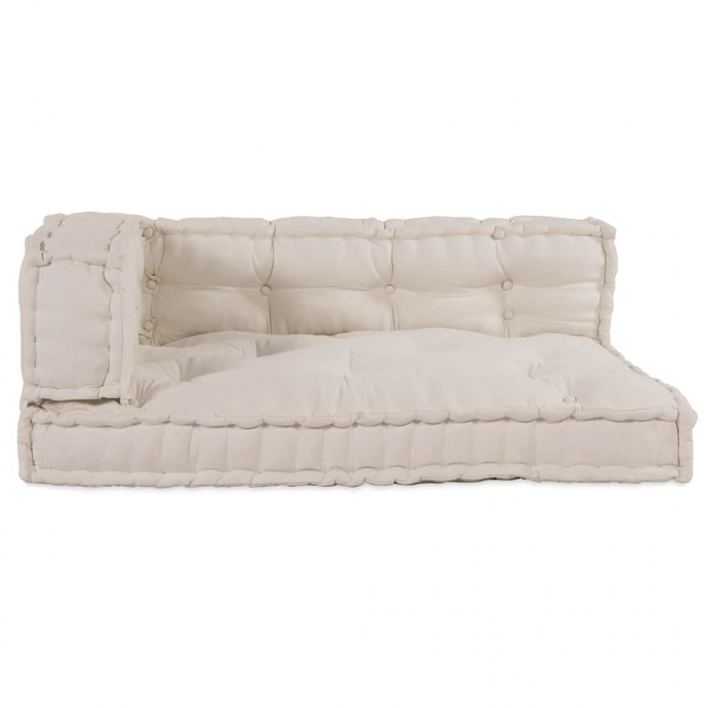 Poduszka do sofy paletowej 3 pcs kremowy 120 x 80 x 34 cm