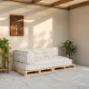 Poduszka do sofy paletowej 3 pcs kremowy 120 x 80 x 34 cm