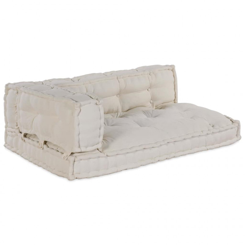 Poduszka do sofy paletowej 3 pcs kremowy 120 x 80 x 34 cm