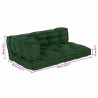 Poduszka do sofy paletowej 3 pcs zielony 120 x 80 x 38 cm