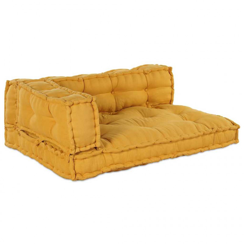 Poduszka do sofy paletowej 3 pcs żółty 120 x 80 x 38 cm tkanina