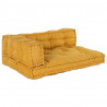 Poduszka do sofy paletowej 3 pcs żółty 120 x 80 x 38 cm tkanina