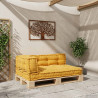 Poduszka do sofy paletowej 3 pcs żółty 120 x 80 x 38 cm tkanina