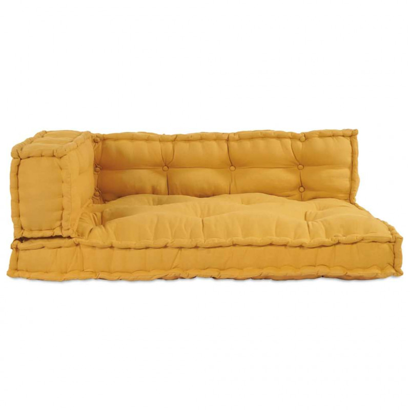 Poduszka do sofy paletowej 3 pcs żółty 120 x 80 x 38 cm tkanina