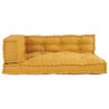 Poduszka do sofy paletowej 3 pcs żółty 120 x 80 x 38 cm tkanina