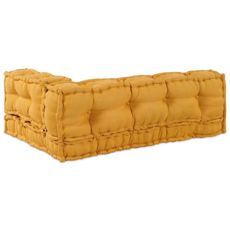 Poduszka do sofy paletowej 3 pcs żółty 120 x 80 x 38 cm tkanina