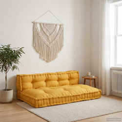 Poduszka do sofy paletowej 2 pcs żółty 120 x 80 x 38 cm tkanina