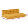 Poduszka do sofy paletowej 2 pcs żółty 120 x 80 x 38 cm tkanina