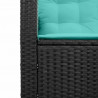 Sofa Ogrodowa z poduszką 2 pcs Czarny i Turkusowy Polirattan