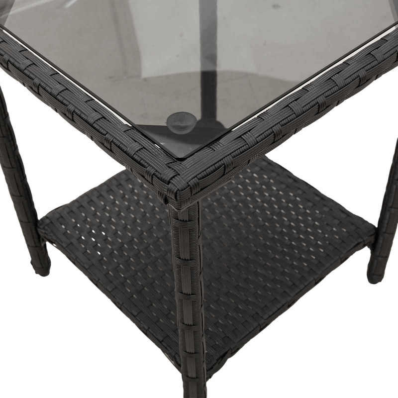 Sofa Ogrodowa z poduszką 2 pcs Czarny i Turkusowy Polirattan