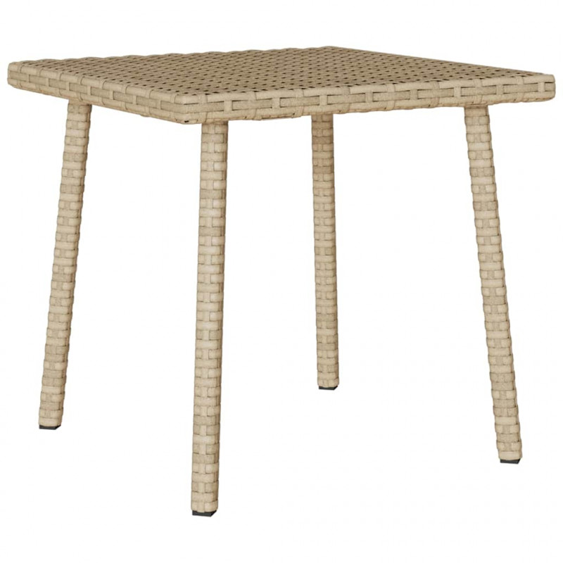Stolik kawowy ogrodowy prostokątny beżowy 40x40x37cm polirattan