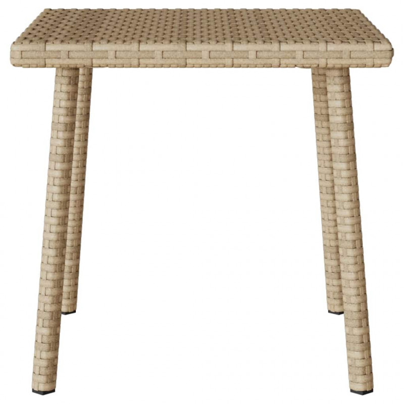 Stolik kawowy ogrodowy prostokątny beżowy 40x40x37cm polirattan