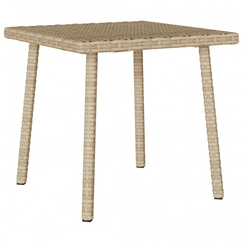 Stolik kawowy ogrodowy prostokątny beżowy 40x40x37cm polirattan