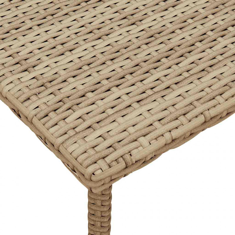 Stolik kawowy ogrodowy prostokątny beżowy 40x40x37cm polirattan