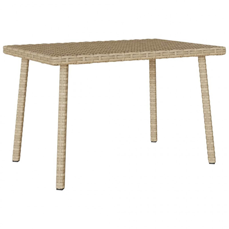 Stolik kawowy ogrodowy prostokątny beżowy 60x40x37cm polirattan