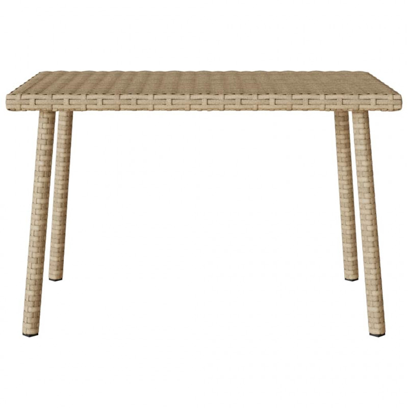Stolik kawowy ogrodowy prostokątny beżowy 60x40x37cm polirattan