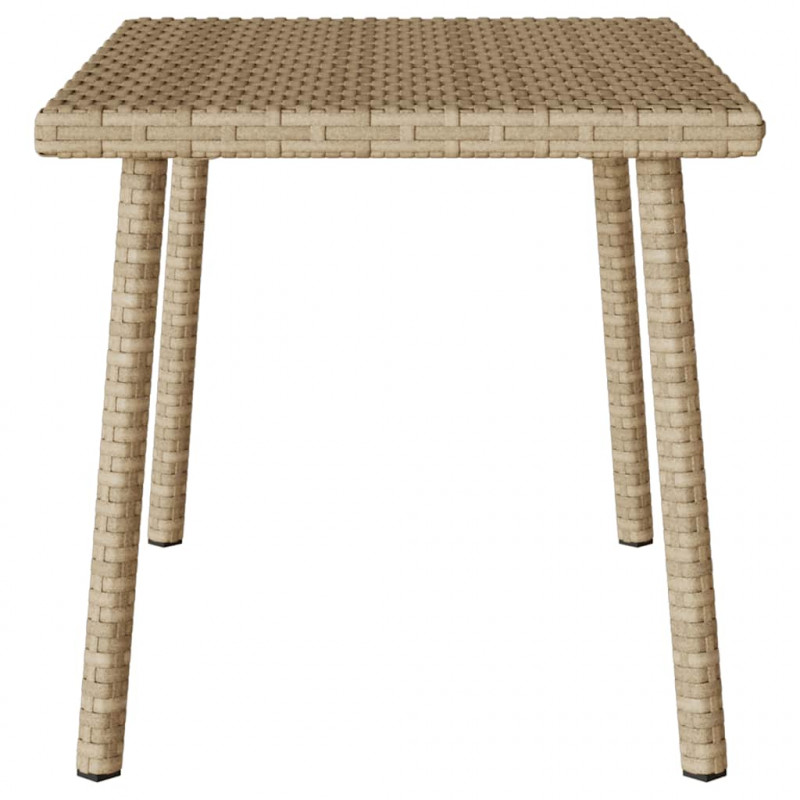 Stolik kawowy ogrodowy prostokątny beżowy 60x40x37cm polirattan