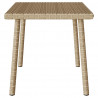 Stolik kawowy ogrodowy prostokątny beżowy 60x40x37cm polirattan
