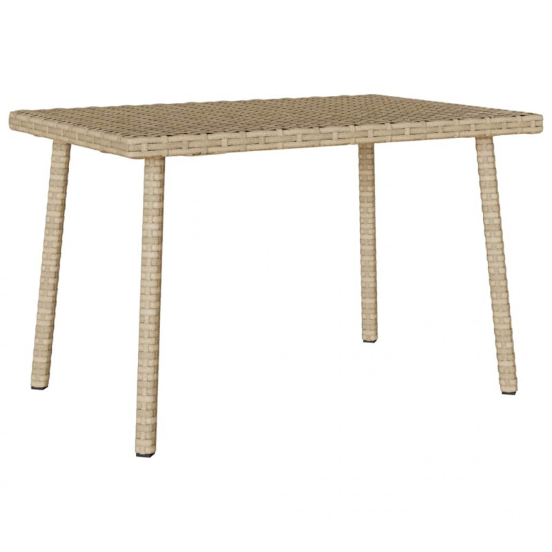 Stolik kawowy ogrodowy prostokątny beżowy 60x40x37cm polirattan
