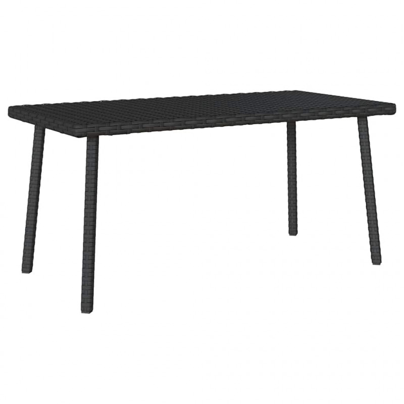 Stolik kawowy ogrodowy prostokątny czarny 80x40x37cm polirattan