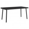 Stolik kawowy ogrodowy prostokątny czarny 80x40x37cm polirattan