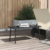 Stolik kawowy ogrodowy prostokątny czarny 80x40x37cm polirattan
